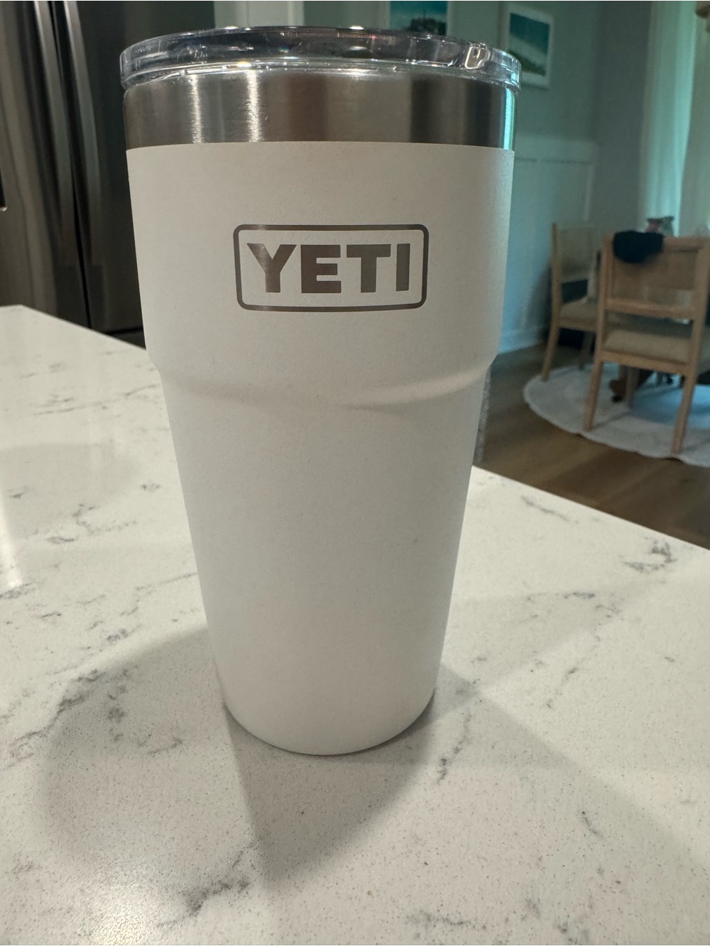 Yeti Rambler 16oz Stackable Cup - White MagSlider Lid.